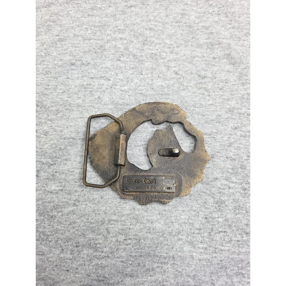 1981 Ski Colorado Aspen Alpine Skier Solid Brass Spec-Cast Rare Belt Buckle